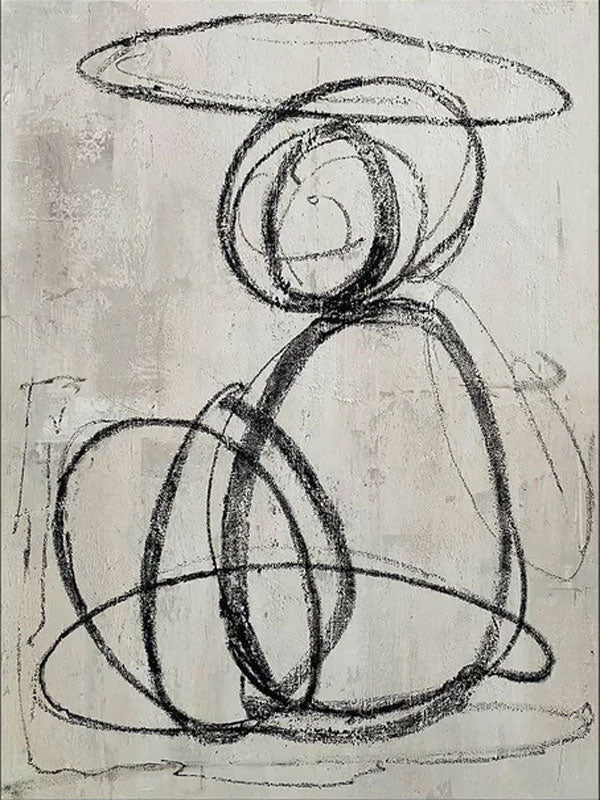 Unique Black and White Abstract Line Artwork for Wall Decor #TB 002