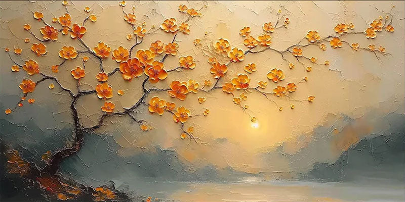 3D Blossom Tree Painting - Textured Floral Landscapet #TC 006