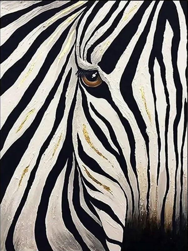 Abstract Zebra Eye Canvas: Modern Wildlife Artwork #ZZ 023