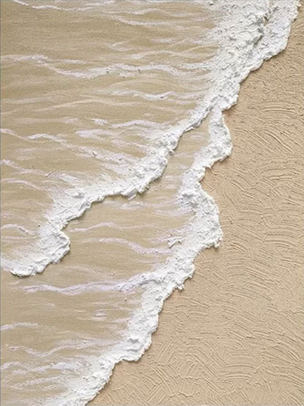 Large Textured Beach Shoreline Painting | 3D Coastal Abstract Art #ZZ 052