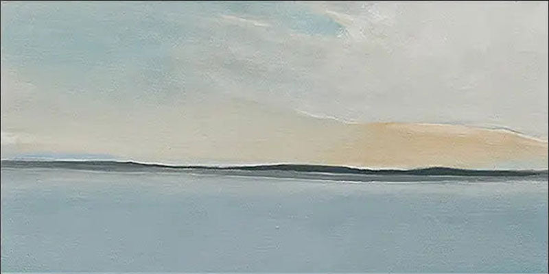 Calm Horizon Line Art | Large Abstract Seascape Painting #ZZ 054