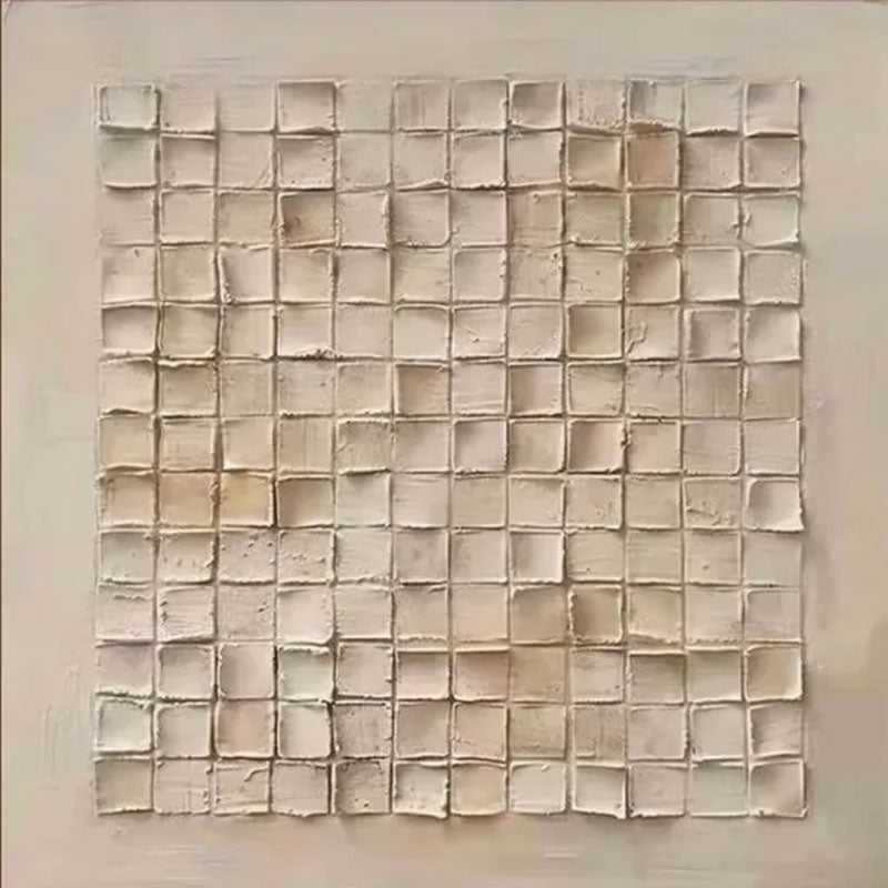 Textured Neutral Abstract Art | Geometric Block Pattern Painting #JJ 091