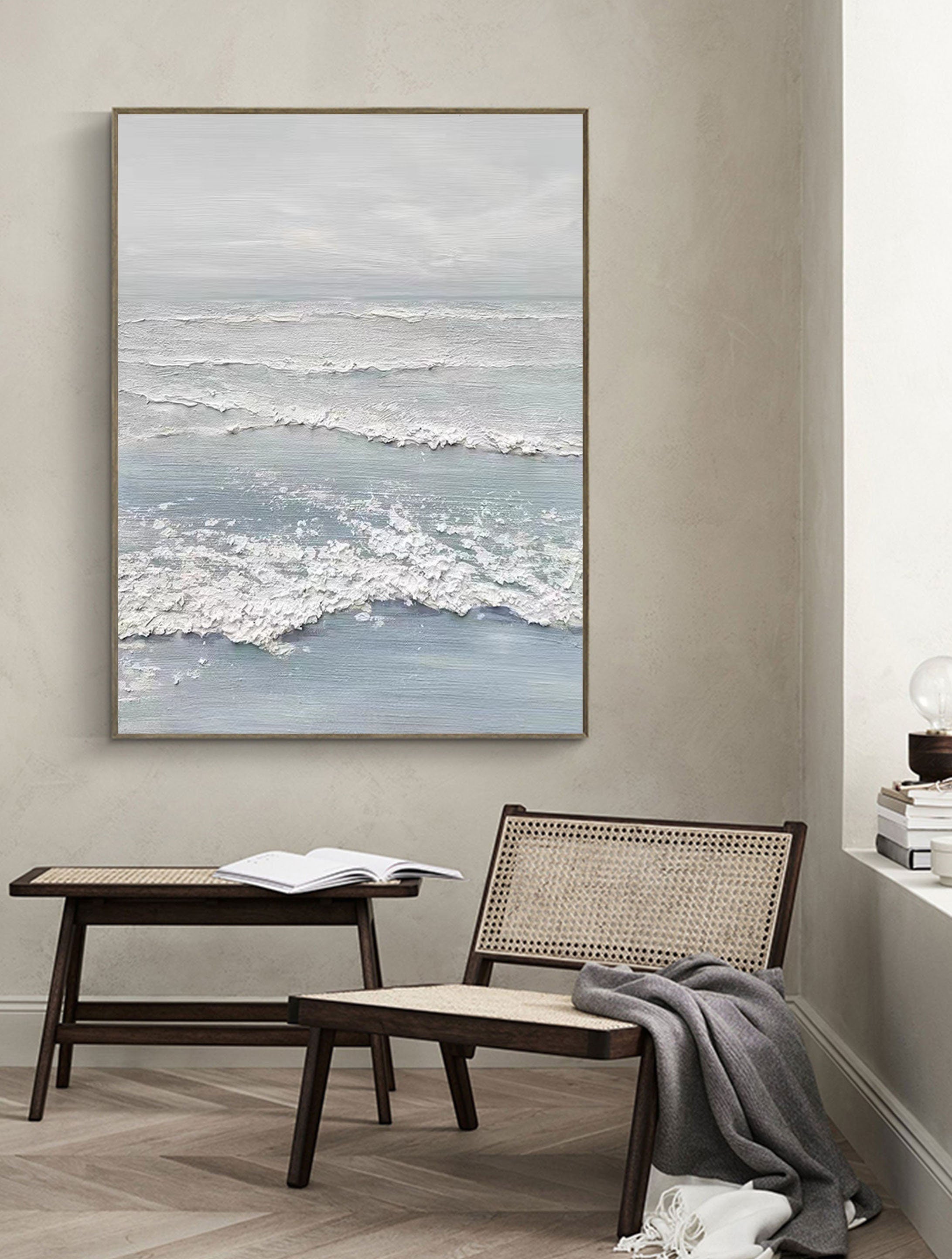 Unique Ocean Wall Art: Large Textured Seascape Canvas #ZZ 045