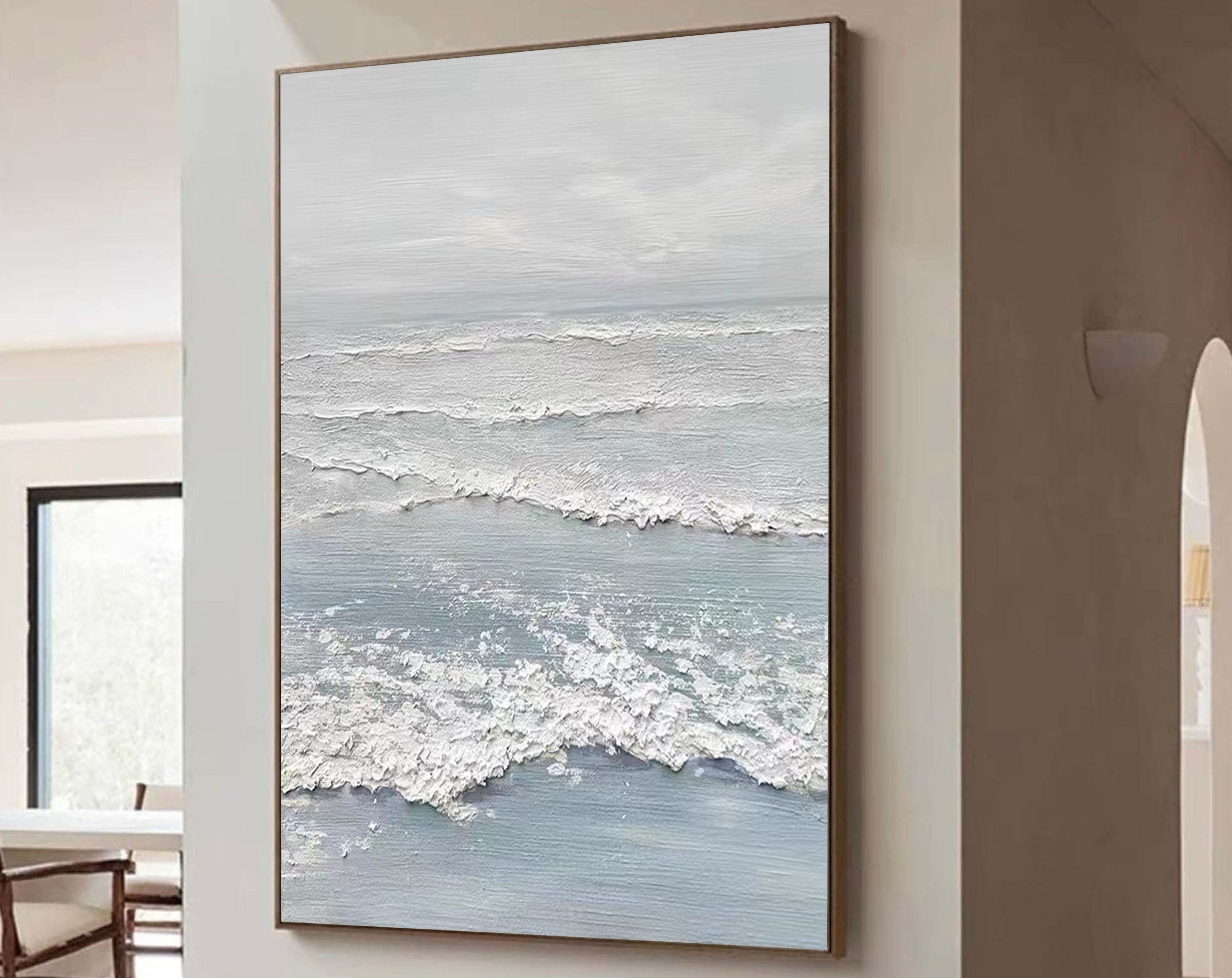 Unique Ocean Wall Art: Large Textured Seascape Canvas #ZZ 045