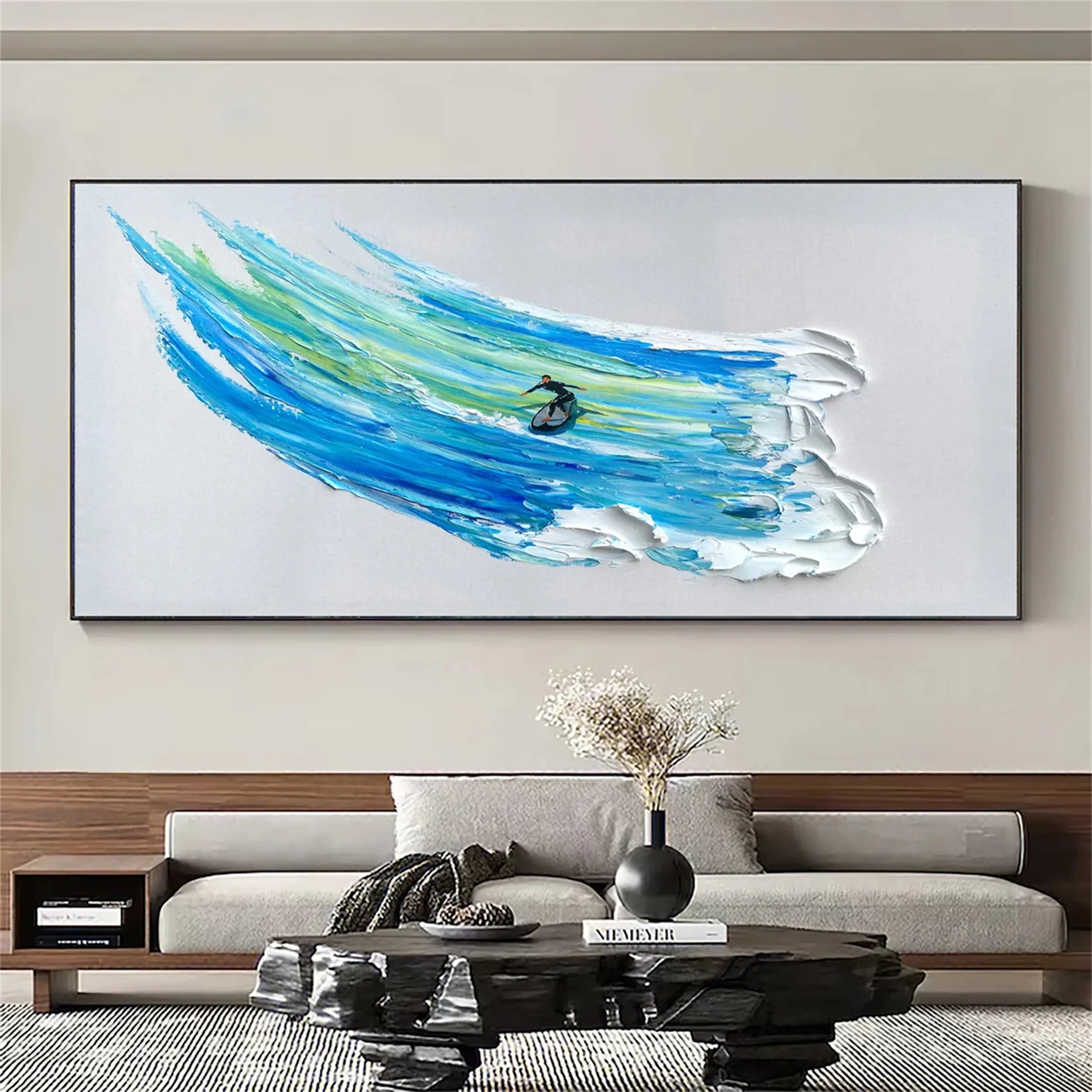 Abstract Surfing Art | 3D Ocean Wave Painting for Home Decor #JJ 188