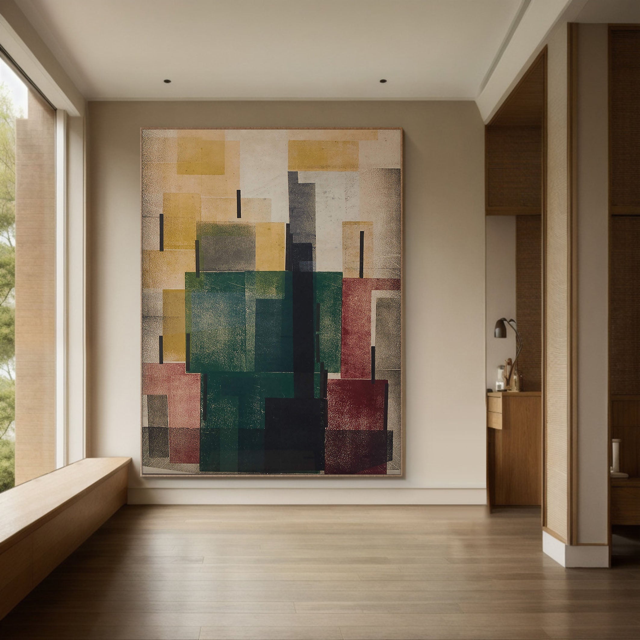 Geometric Abstract Art Painting - Multi-Color #TC 127