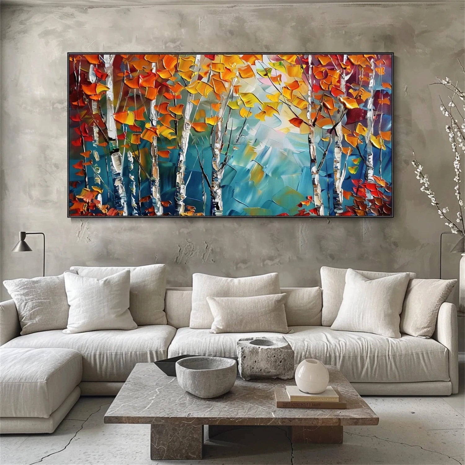 Modern Abstract Landscape Oil Painting – Textured Wall Art #JJ 326