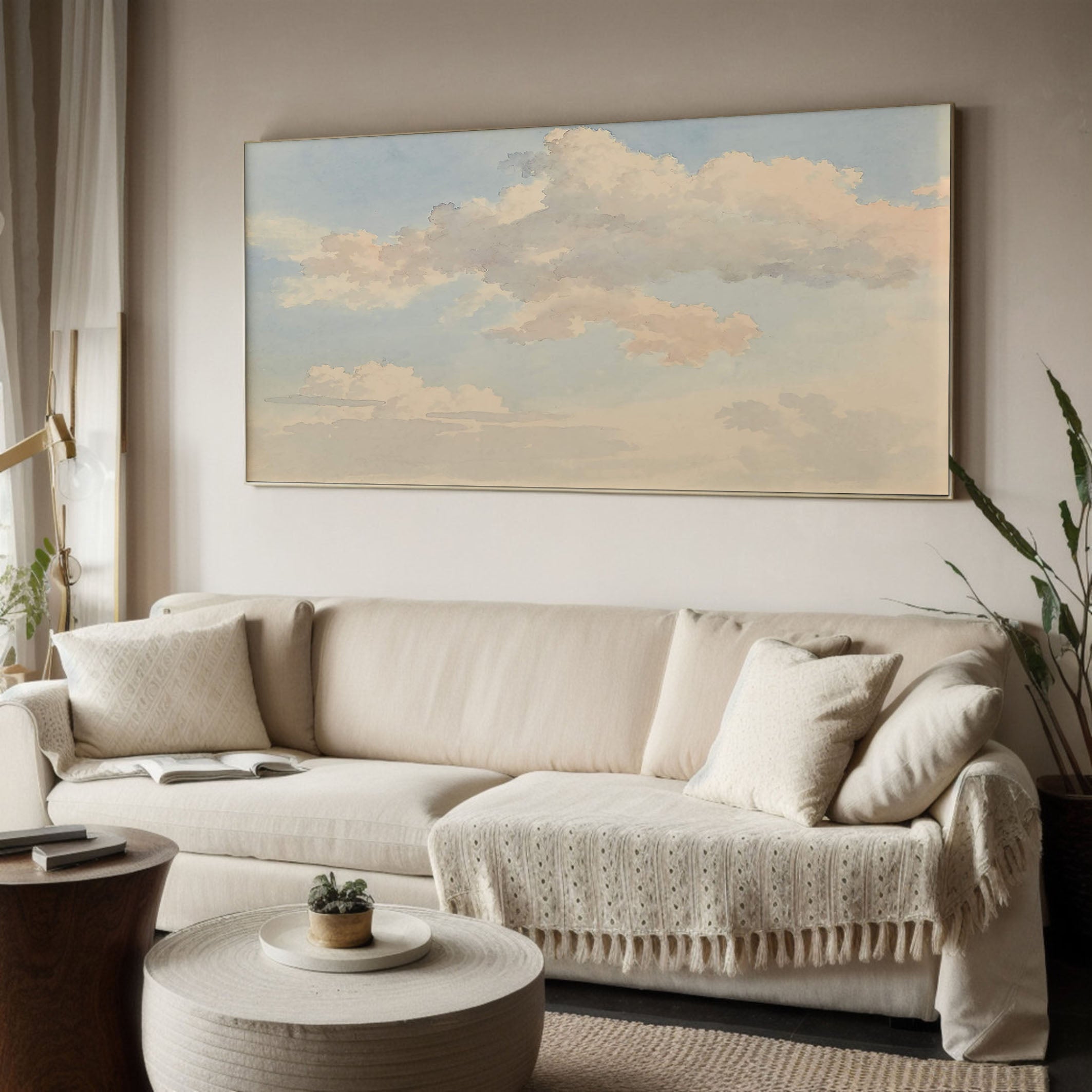 Original Sky and Clouds Art - Handmade Oil Painting #TC 134
