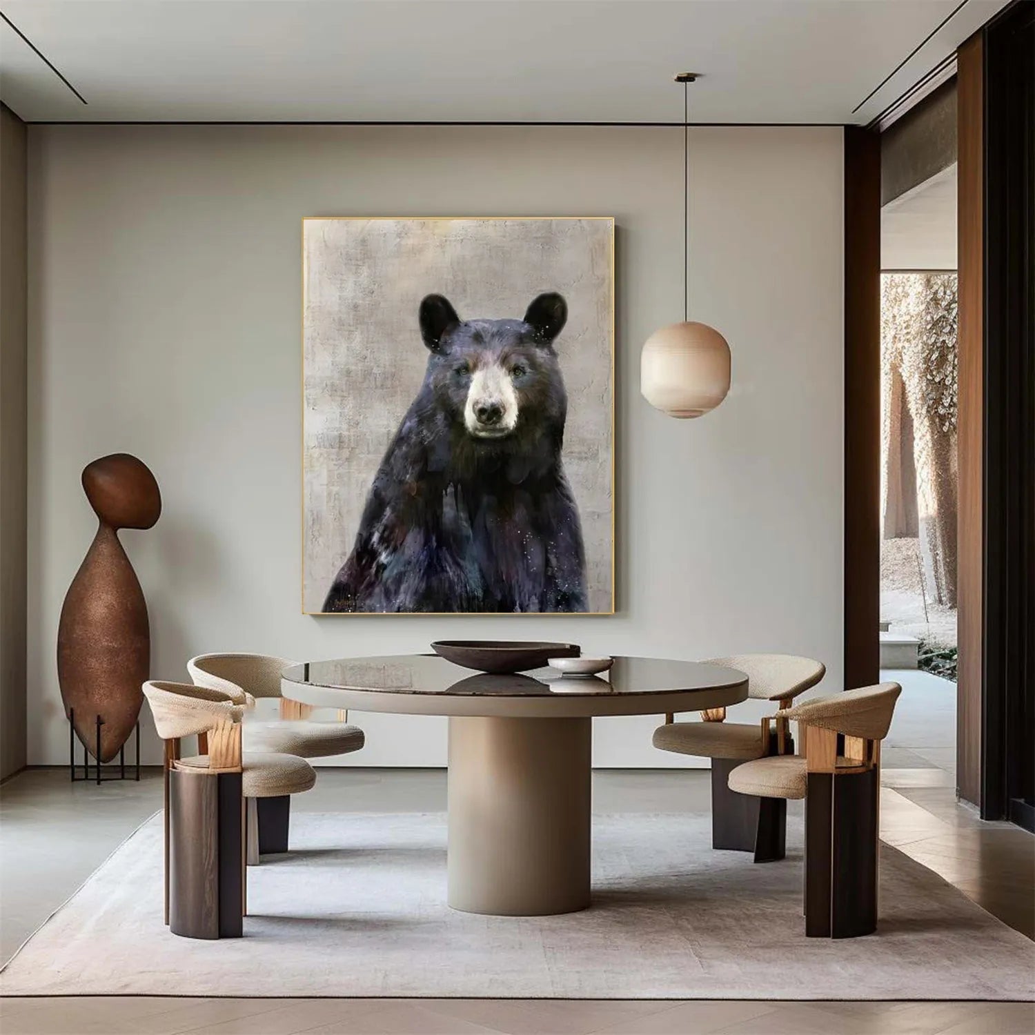 Wildlife Portrait Art: Unique Black Bear Wall Art Gift #ZZ 022