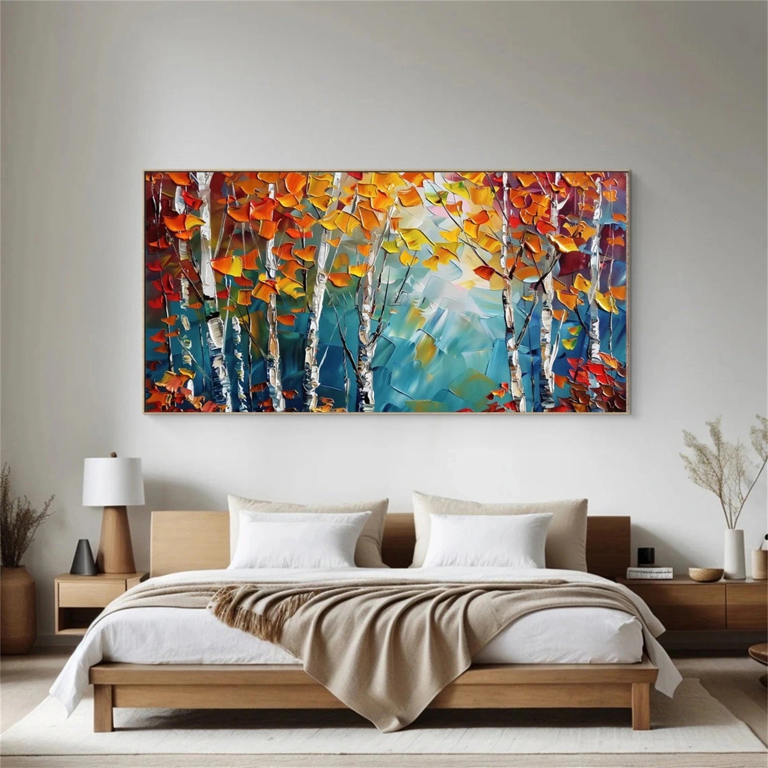 Modern Abstract Landscape Oil Painting – Textured Wall Art #JJ 326