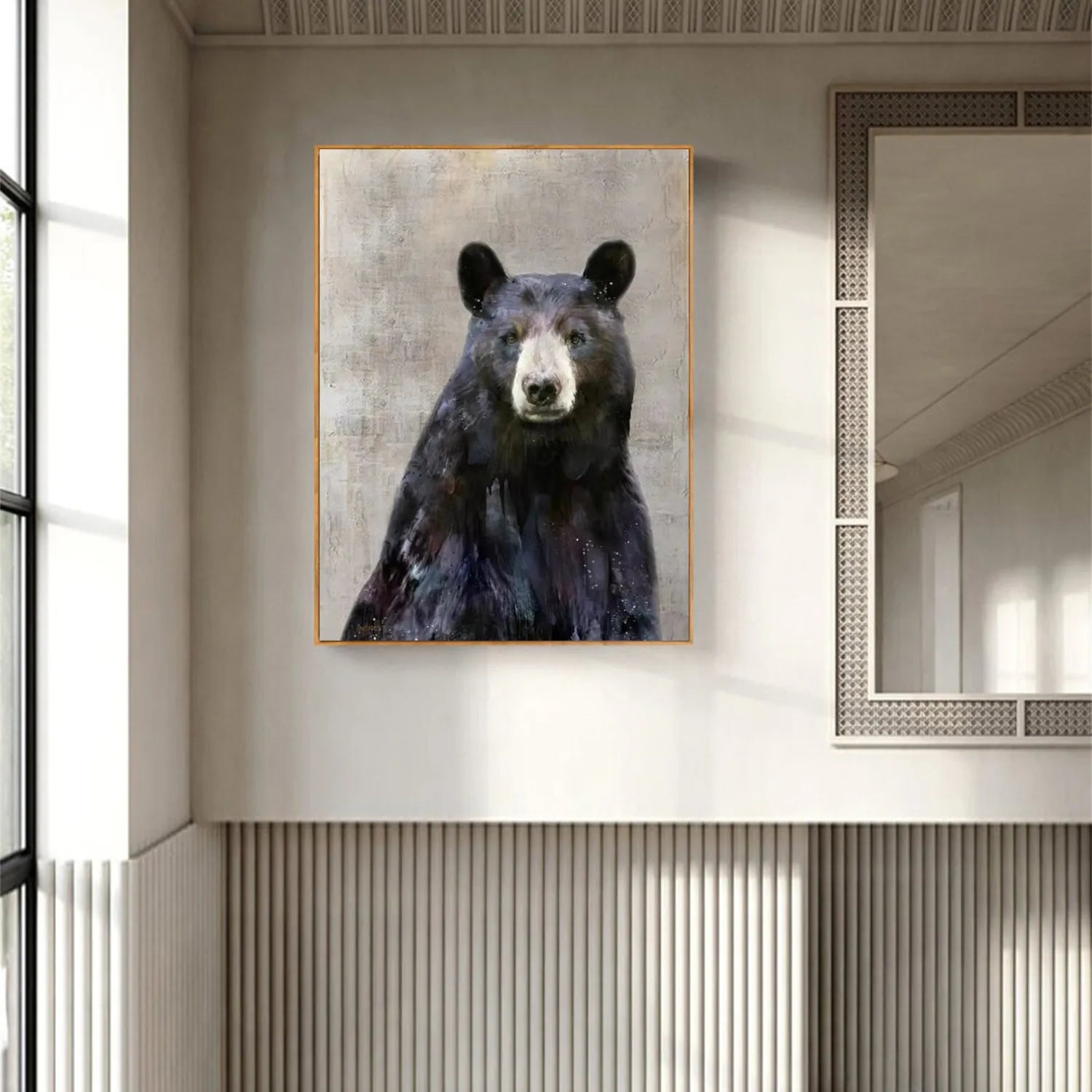 Wildlife Portrait Art: Unique Black Bear Wall Art Gift #ZZ 022