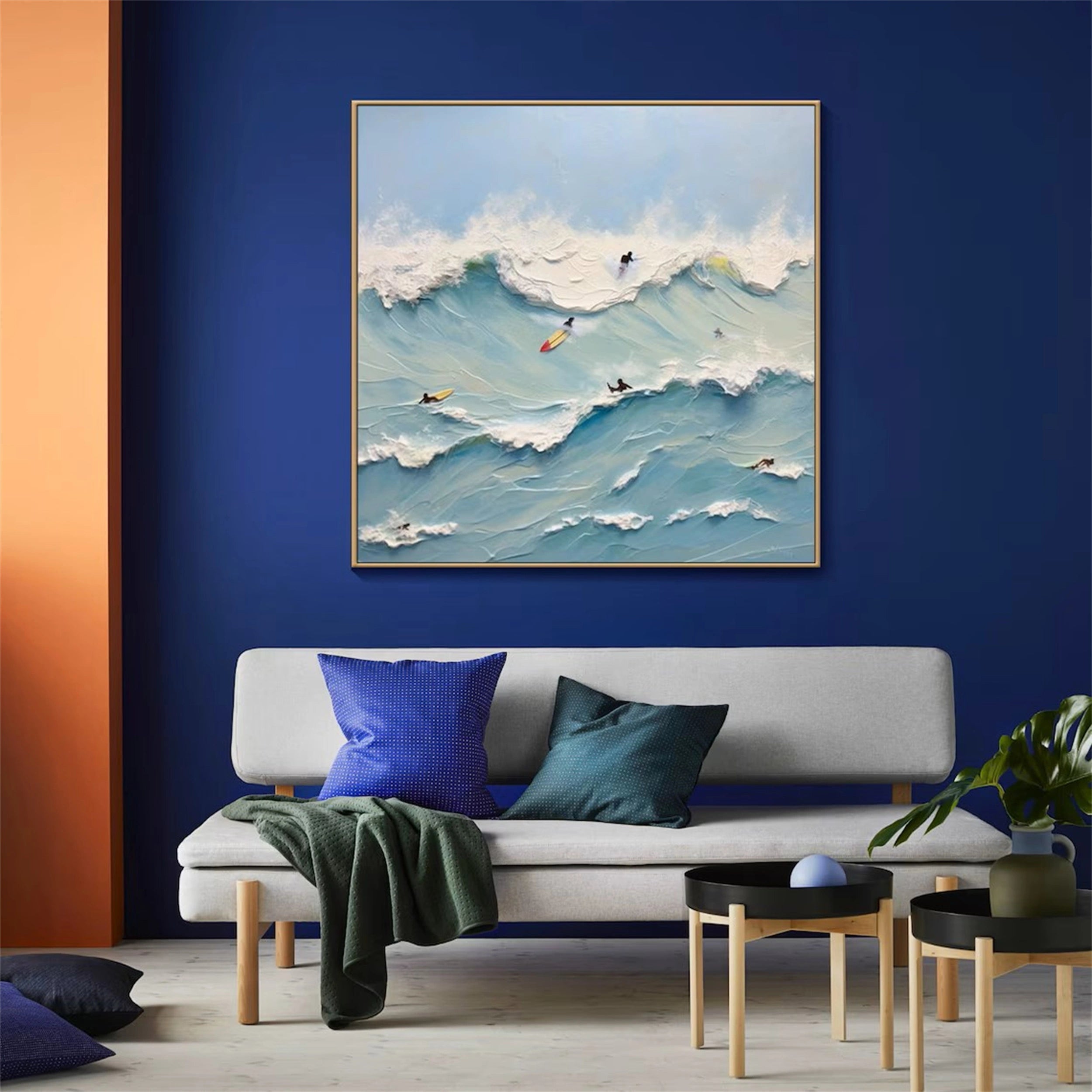 Abstract Surfer Wave – Vibrant Coastal Wall Art for Home Decor #JJ 278