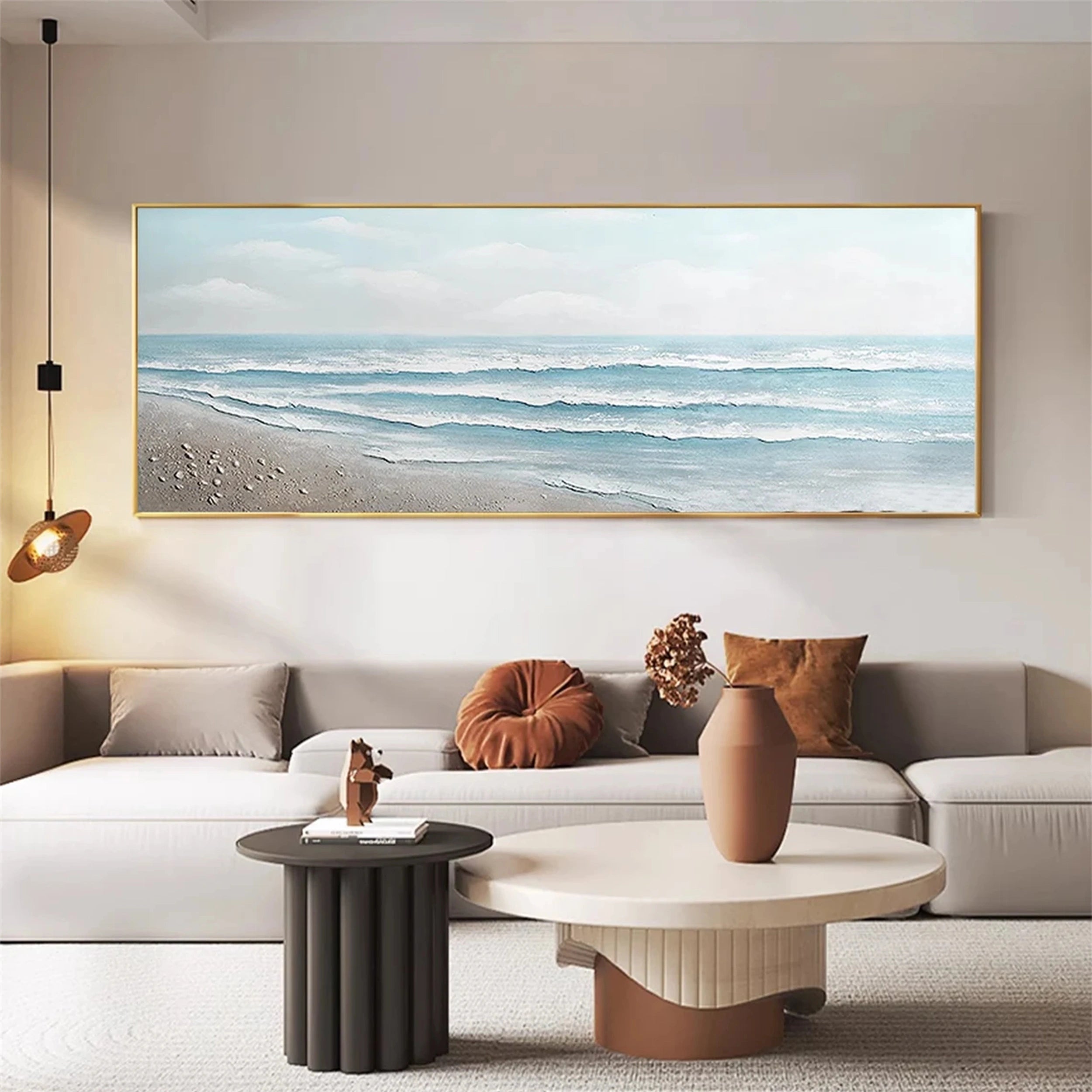 Minimalist Shore –Coastal Landscape Painting Home Decor #JJ 248