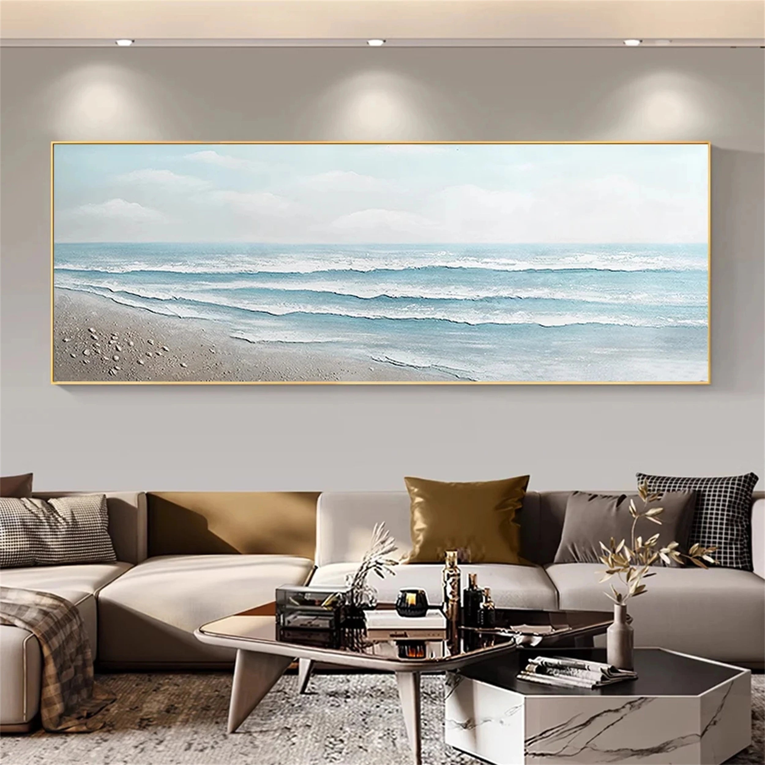 Minimalist Shore –Coastal Landscape Painting Home Decor #JJ 248