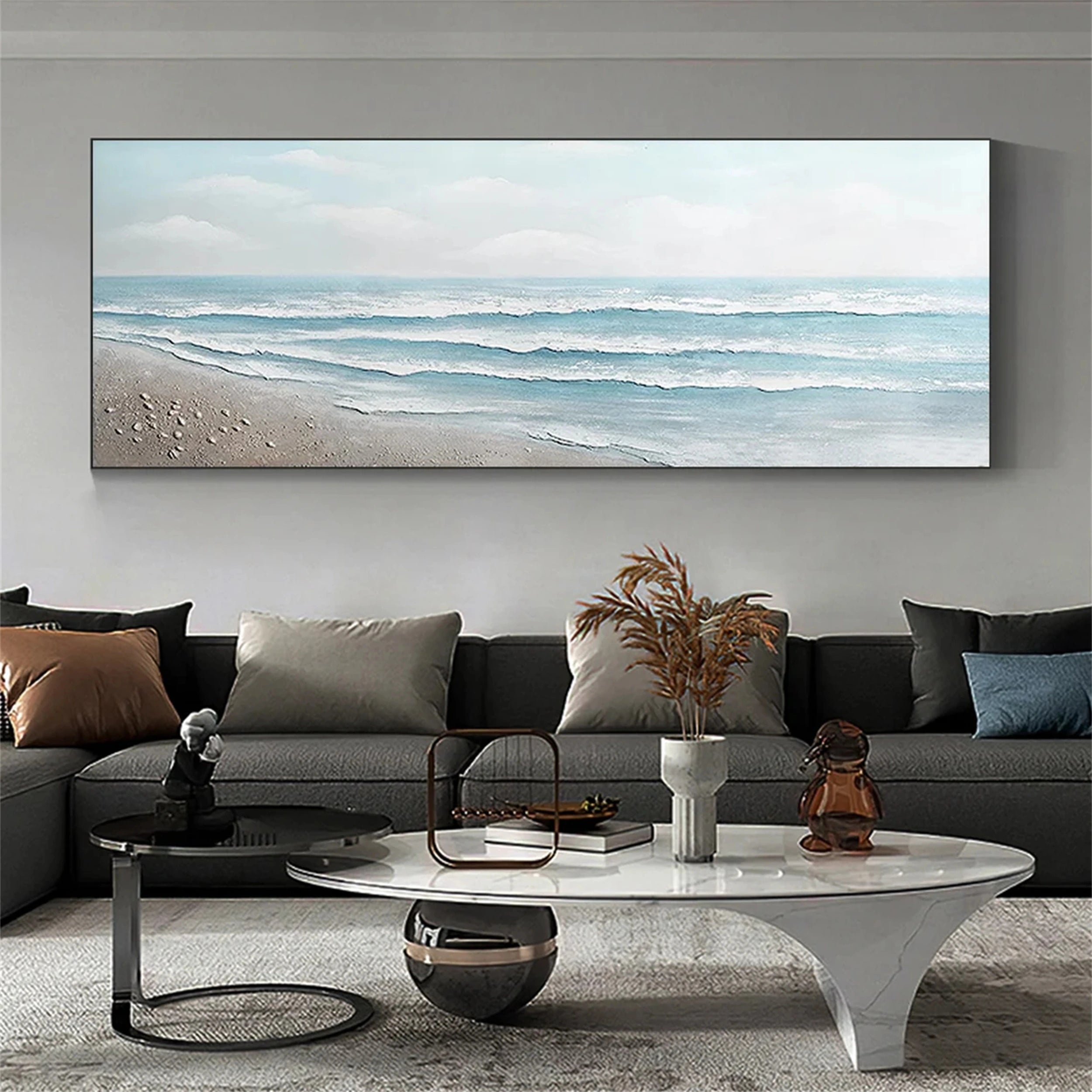 Minimalist Shore –Coastal Landscape Painting Home Decor #JJ 248