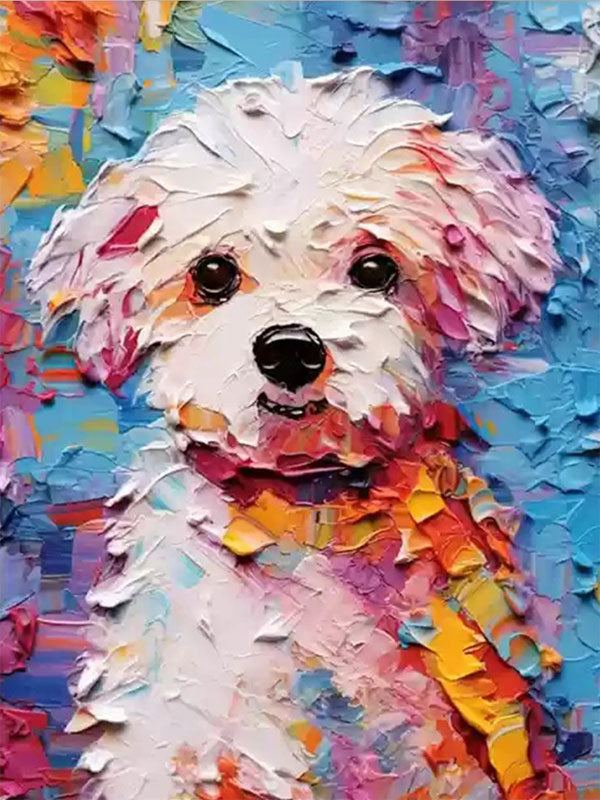 Abstract Animal Art - Colorful Maltese Dog #ZZ 156