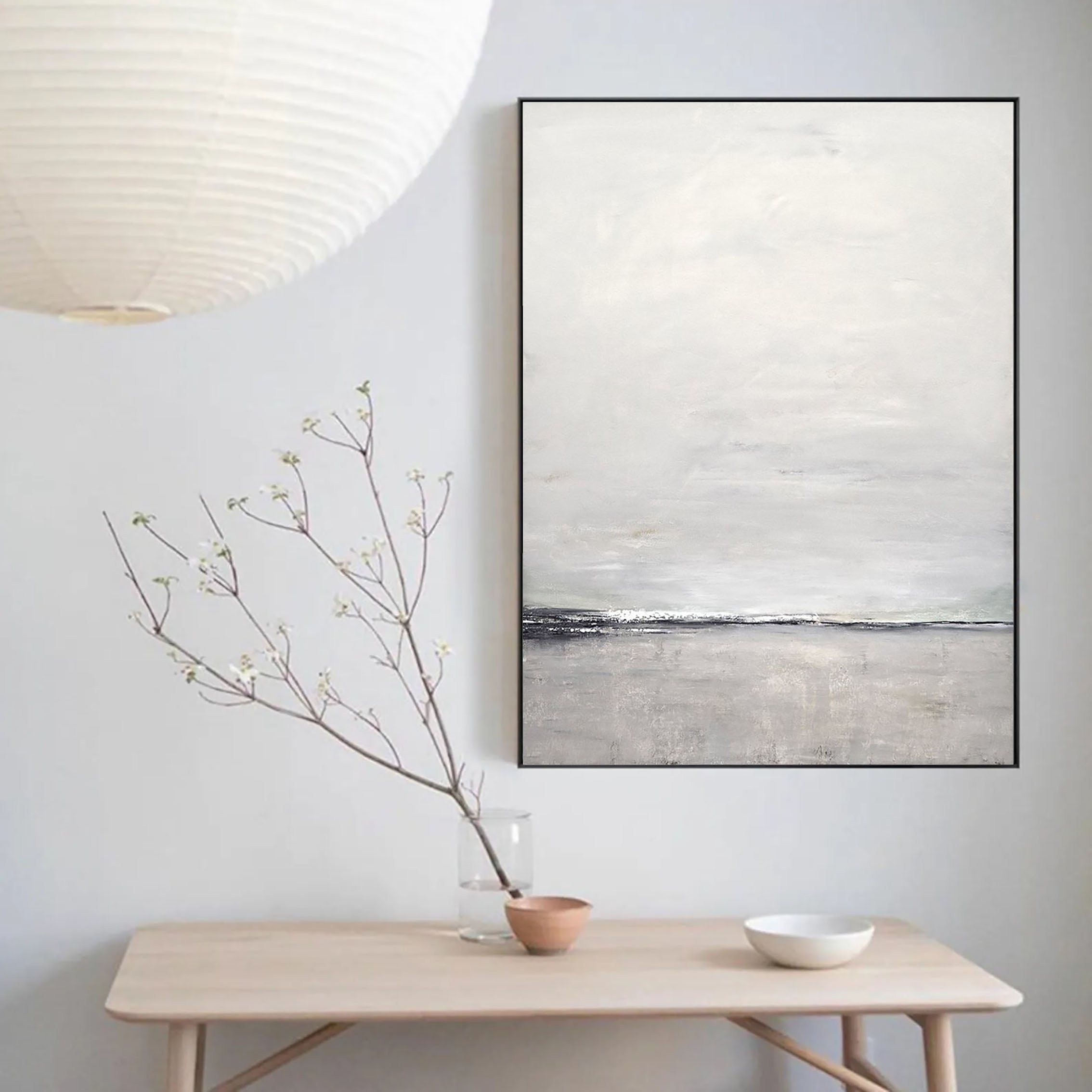Ocean Wall Art -Modern Minimalist Landscape Abstract Oil Painting #JJ 114