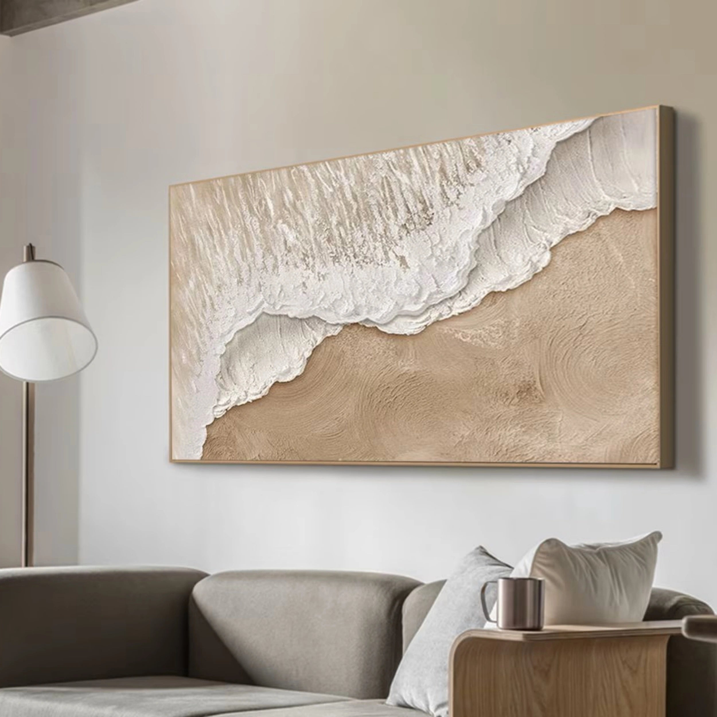 Textured Beach Canvas Art: Coastal Wall Decor #ZZ 037