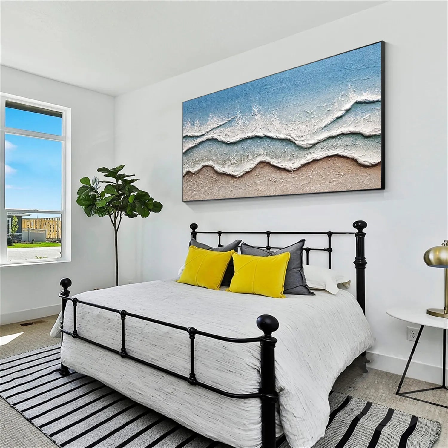 Unique Textured Beach Wave Oil Painting for Home Decor #JJ 170