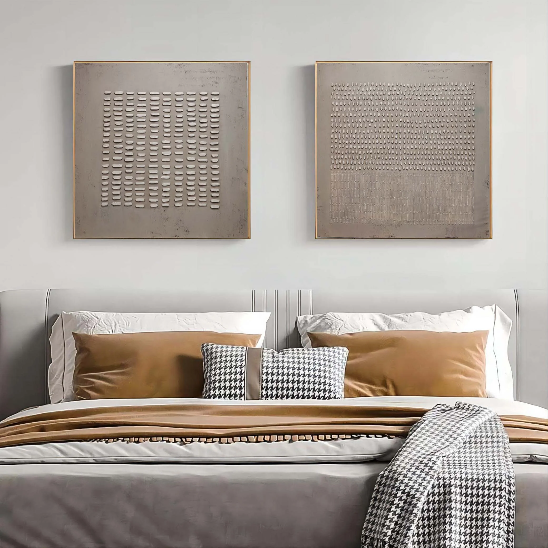 Wabi Sabi Inspired Wall Art | Large Textured Geometric Panels #ZZ 003