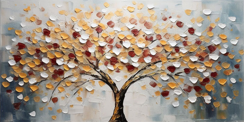Tree of Life Wall Art | Large Textured Landscape Painting Canvas #ZZ 179