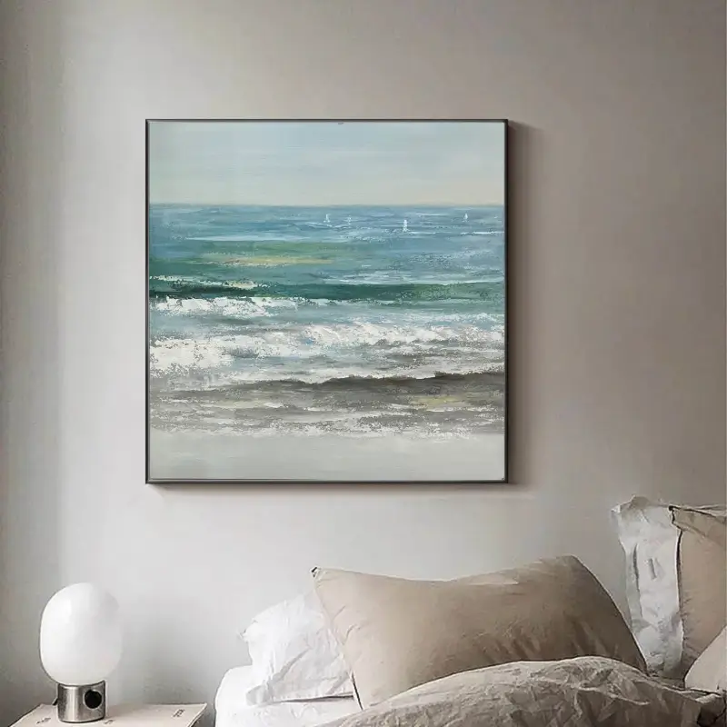 Peaceful Textured Neutral Seascape Art for Home Decor #JJ 279