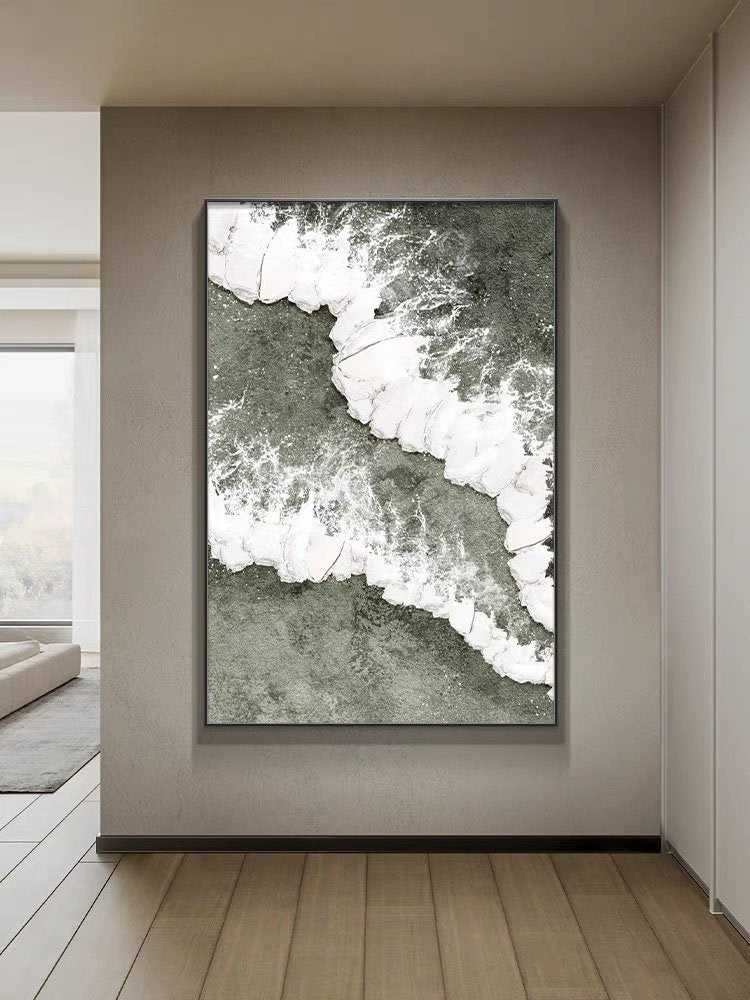 Foam and Sea Wall Art – Abstract Ocean Texture Painting #JJ 233