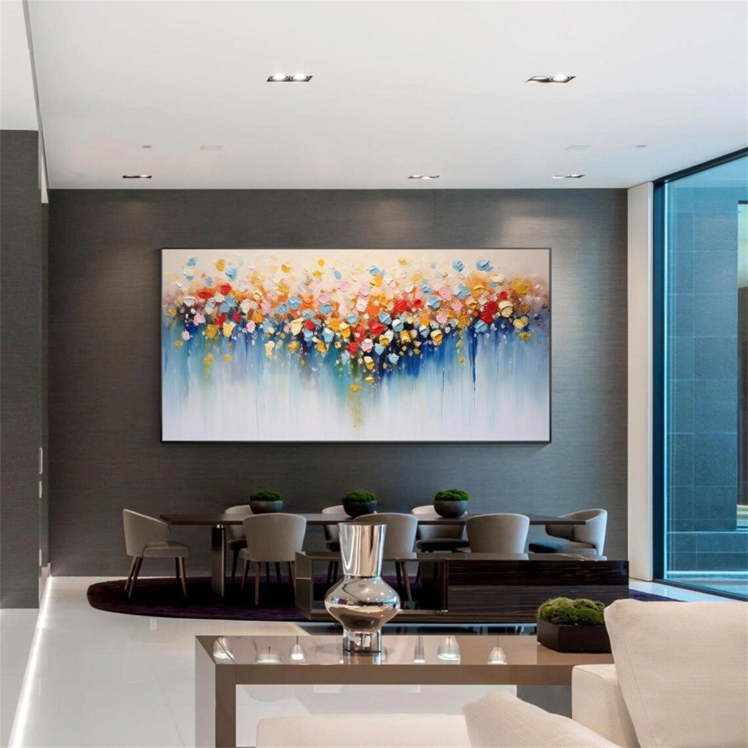 Modern Home Decor Abstract Floral Oil Painting #JJ 341