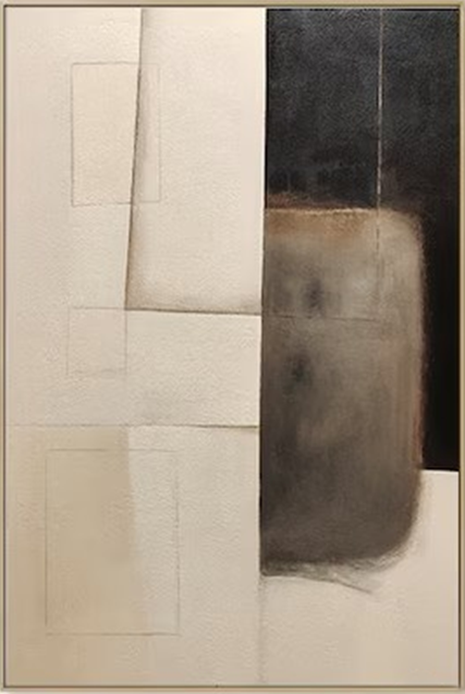 Abstract Geometric Art - Hand-Painted Canvas #TC 109