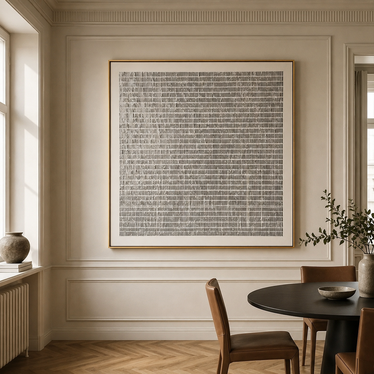 Silent Pattern – Monochrome Minimalist Wall Art for Japandi Interiors