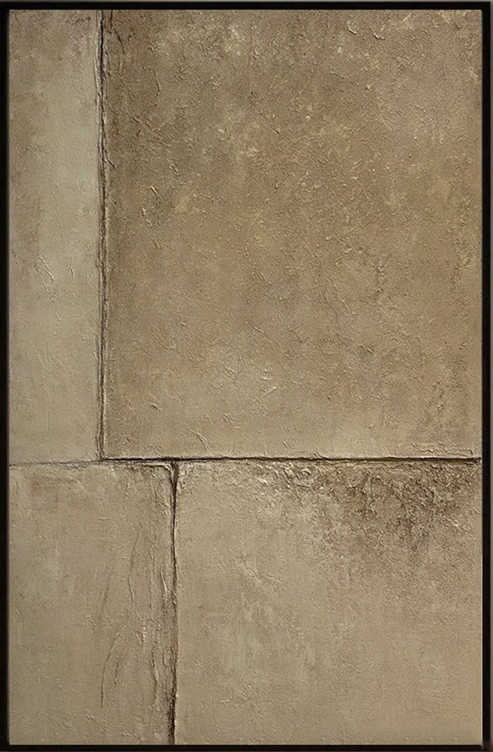 Textured Abstract Art - Hand-Painted Beige Painting #TC 110