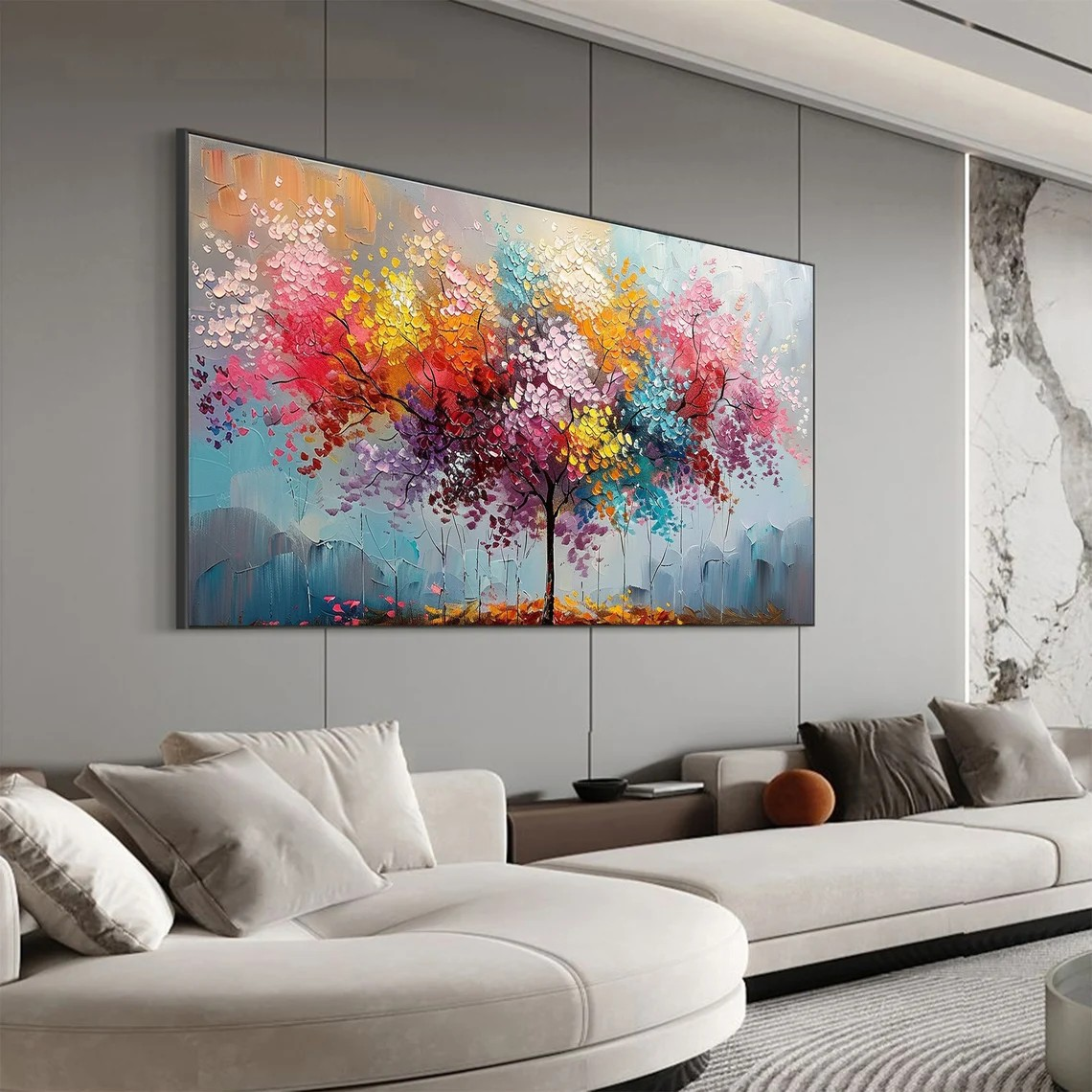 Joyful Blossom Tree Abstract - Vibrant Colorful Art #JJ 040