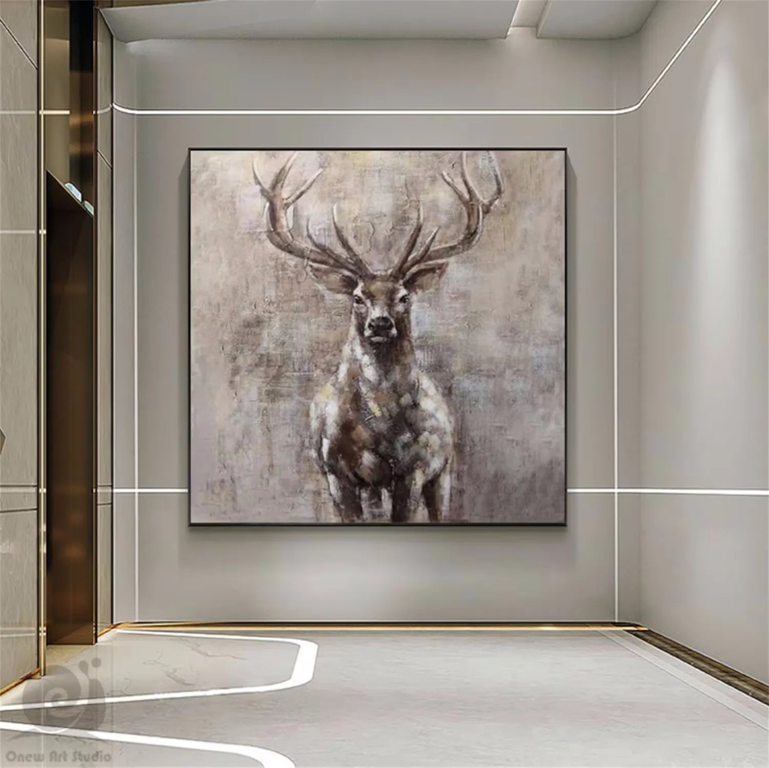 Deer Handmade Oil Painting - Nature Art for Home Decor #ZZ 018