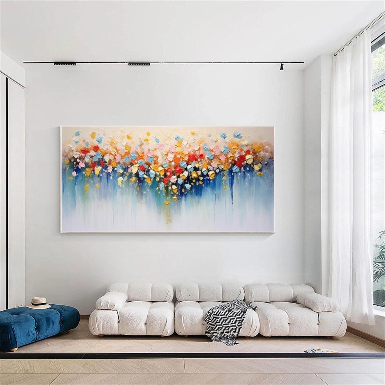 Modern Home Decor Abstract Floral Oil Painting #JJ 341