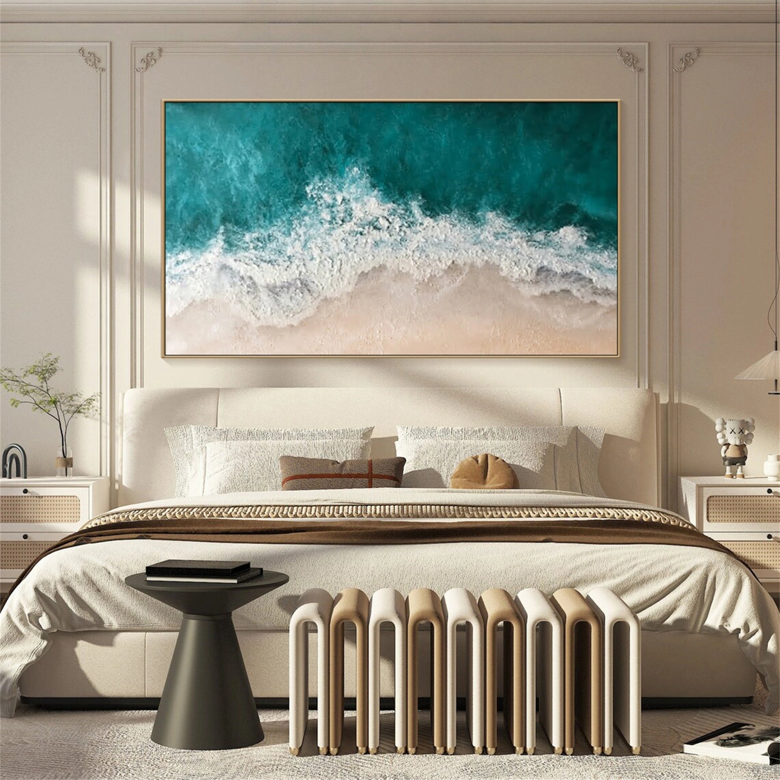Handmade 3D Textured Blue Ocean Painting Wall Art Home Decor #JJ 252