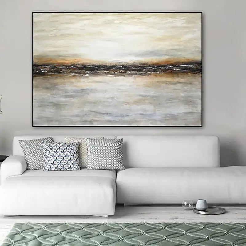 Large Horizontal Wall Art Modern Abstract Coastal Wave Canvas #JJ 272