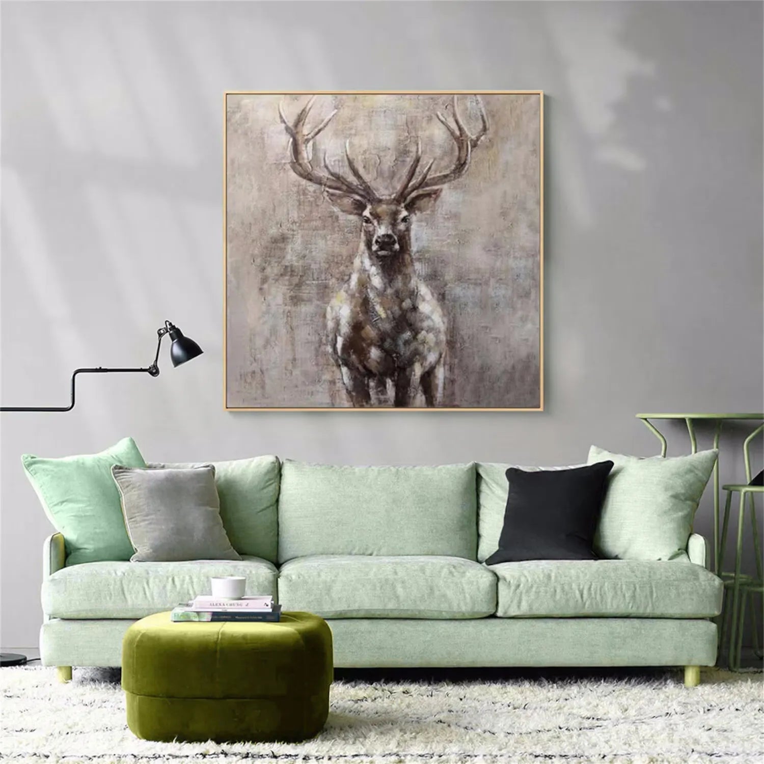 Deer Handmade Oil Painting - Nature Art for Home Decor #ZZ 018