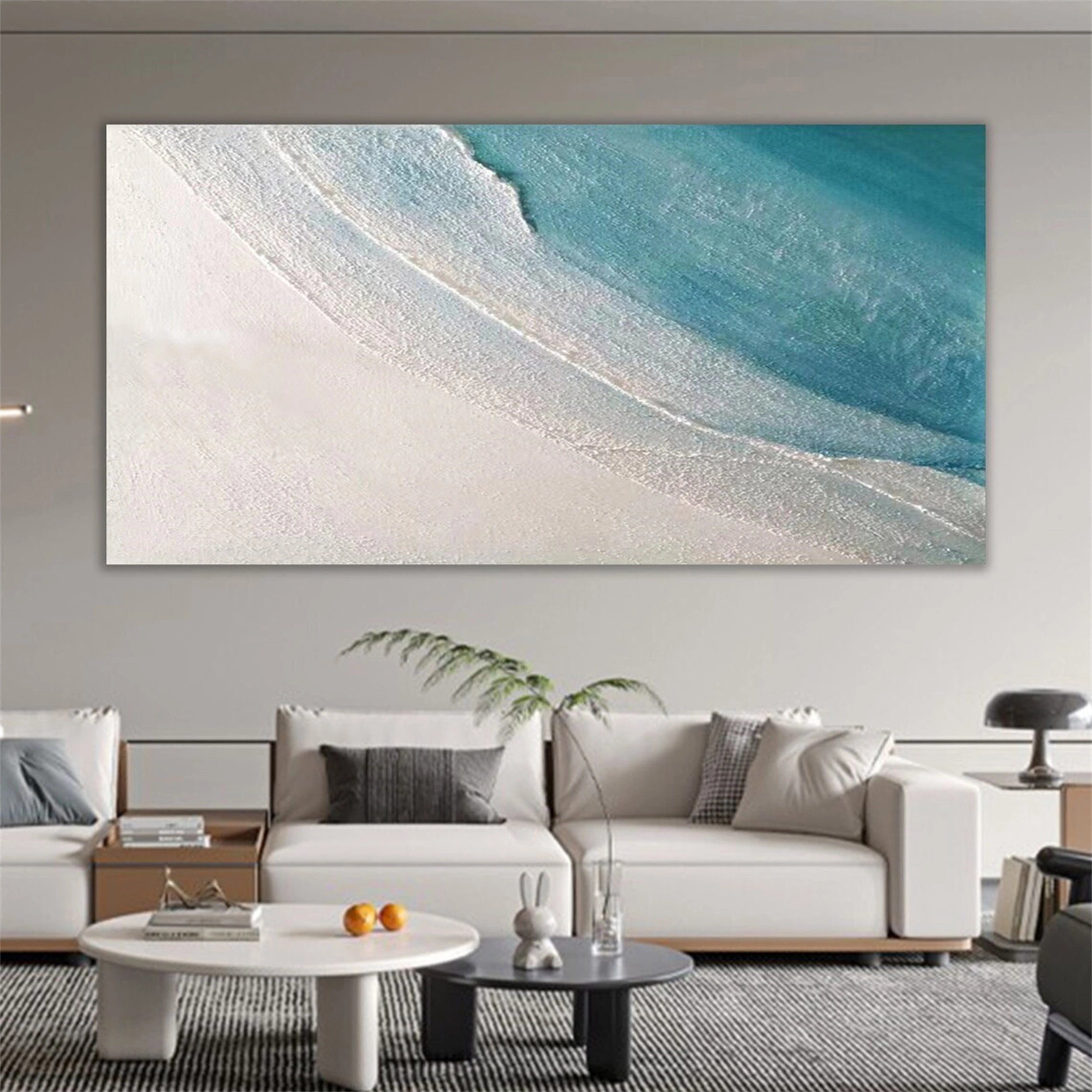 Large Textured Ocean Waves Wall Art Home Decor #JJ 251