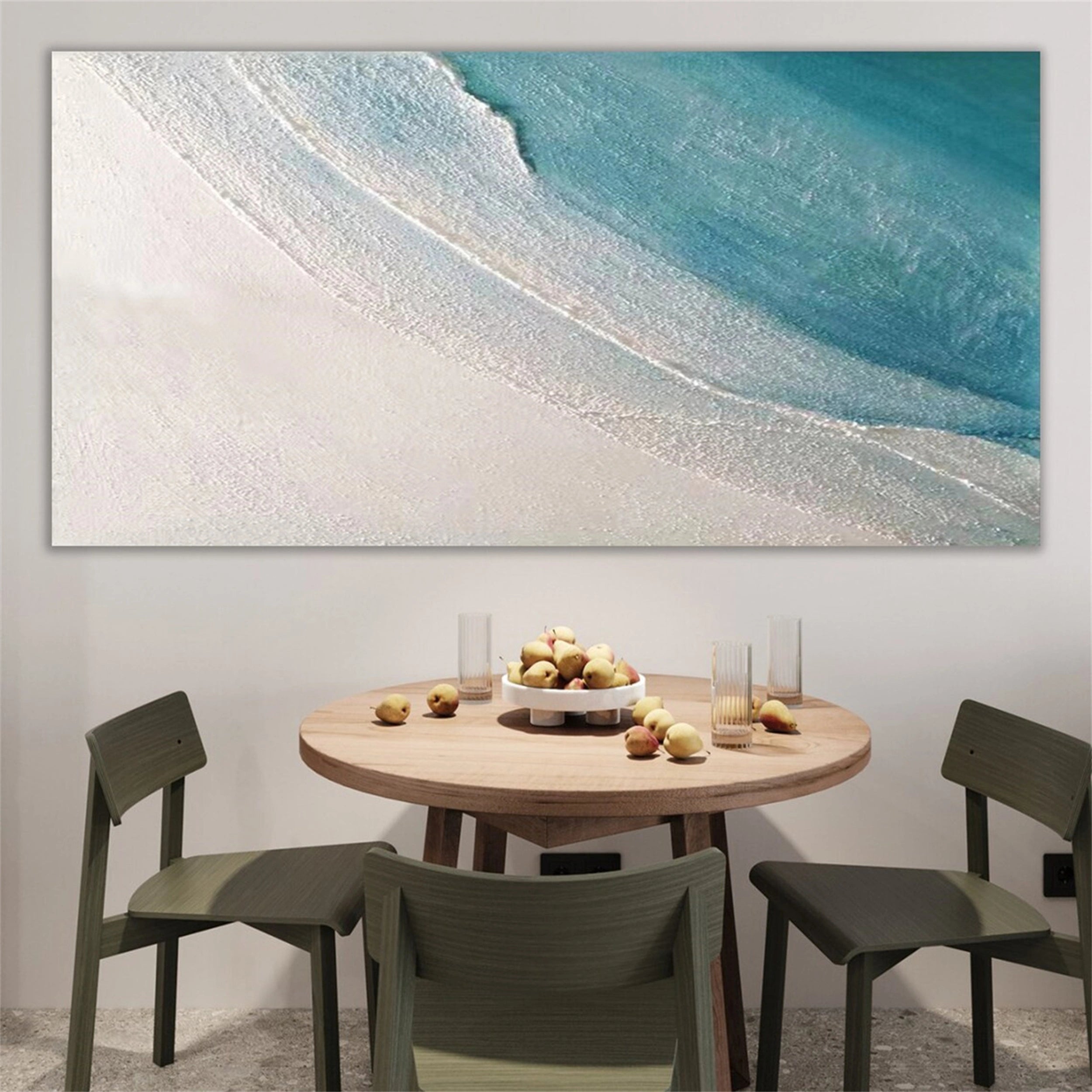 Large Textured Ocean Waves Wall Art Home Decor #JJ 251