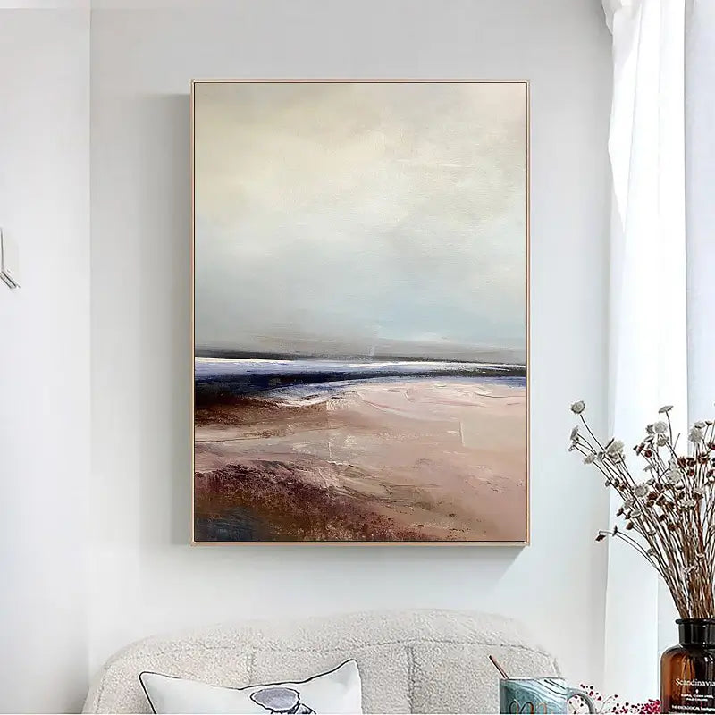 Abstract Beach Landscape Canvas Art - Large Nature-Inspired Wall Decor #JJ 150