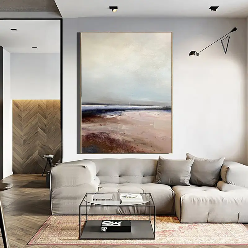 Abstract Beach Landscape Canvas Art - Large Nature-Inspired Wall Decor #JJ 150