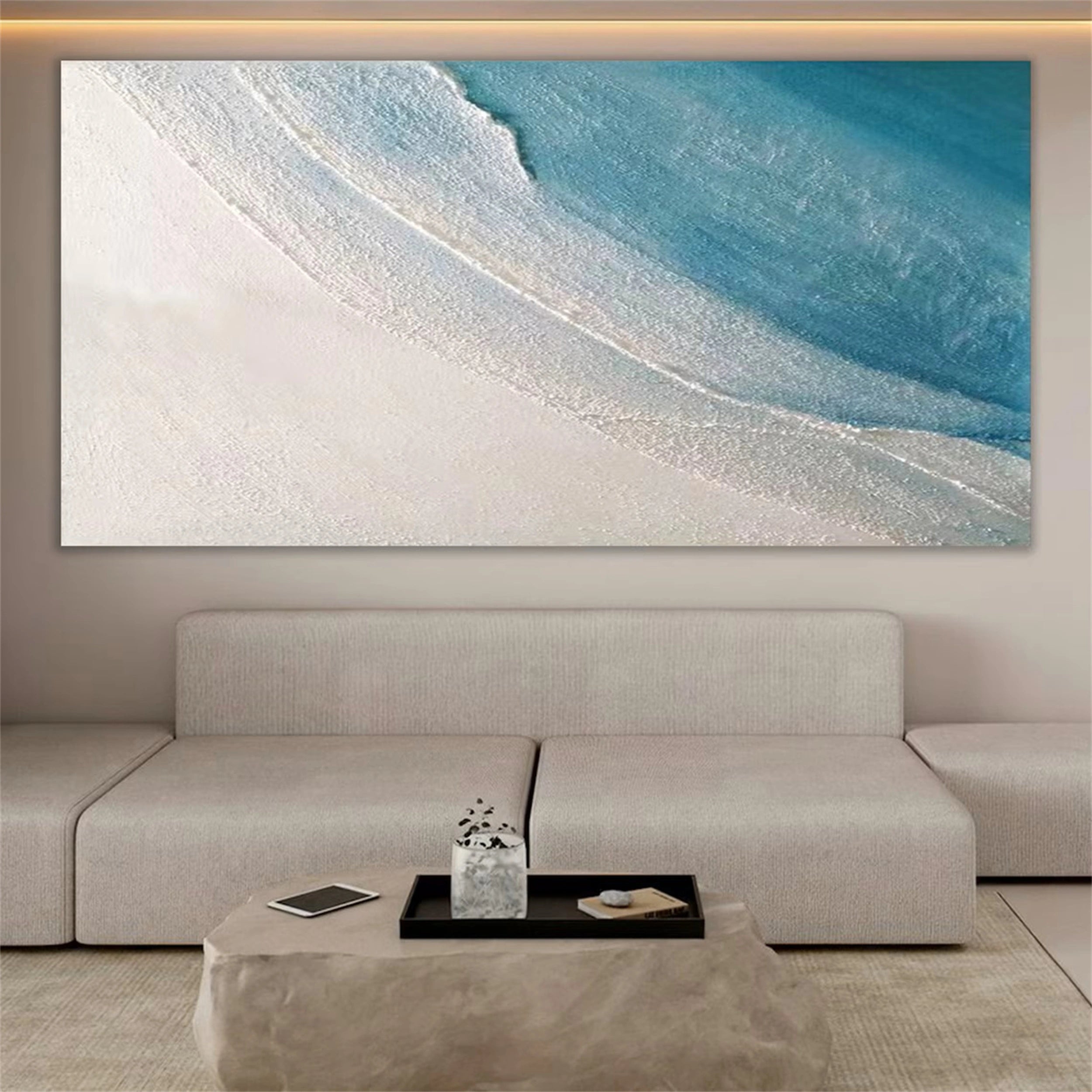 Large Textured Ocean Waves Wall Art Home Decor #JJ 251