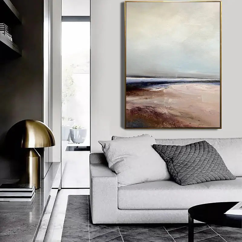 Abstract Beach Landscape Canvas Art - Large Nature-Inspired Wall Decor #JJ 150