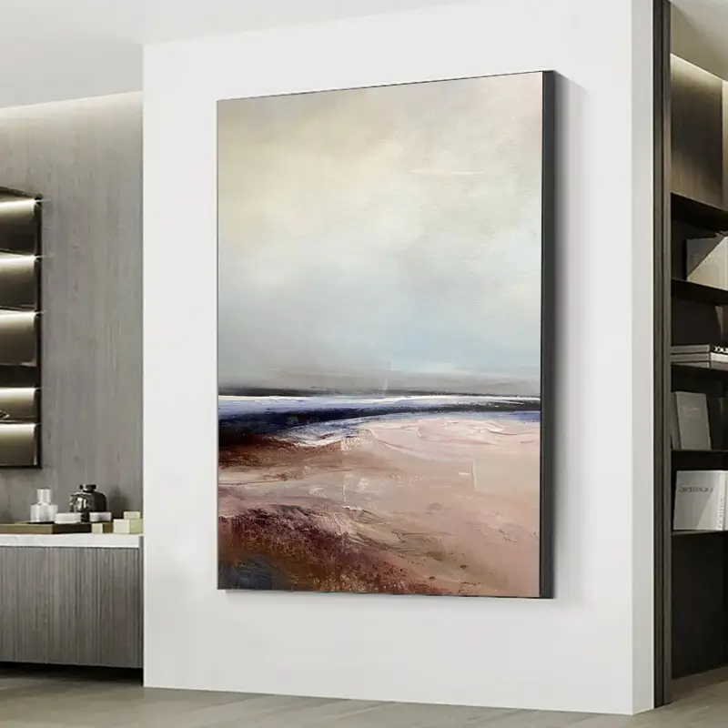 Abstract Beach Landscape Canvas Art - Large Nature-Inspired Wall Decor #JJ 150