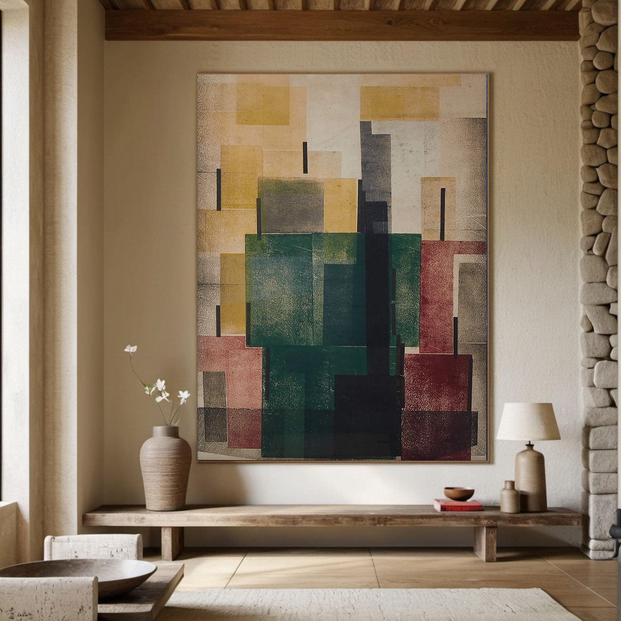 Geometric Abstract Art Painting - Multi-Color #TC 127