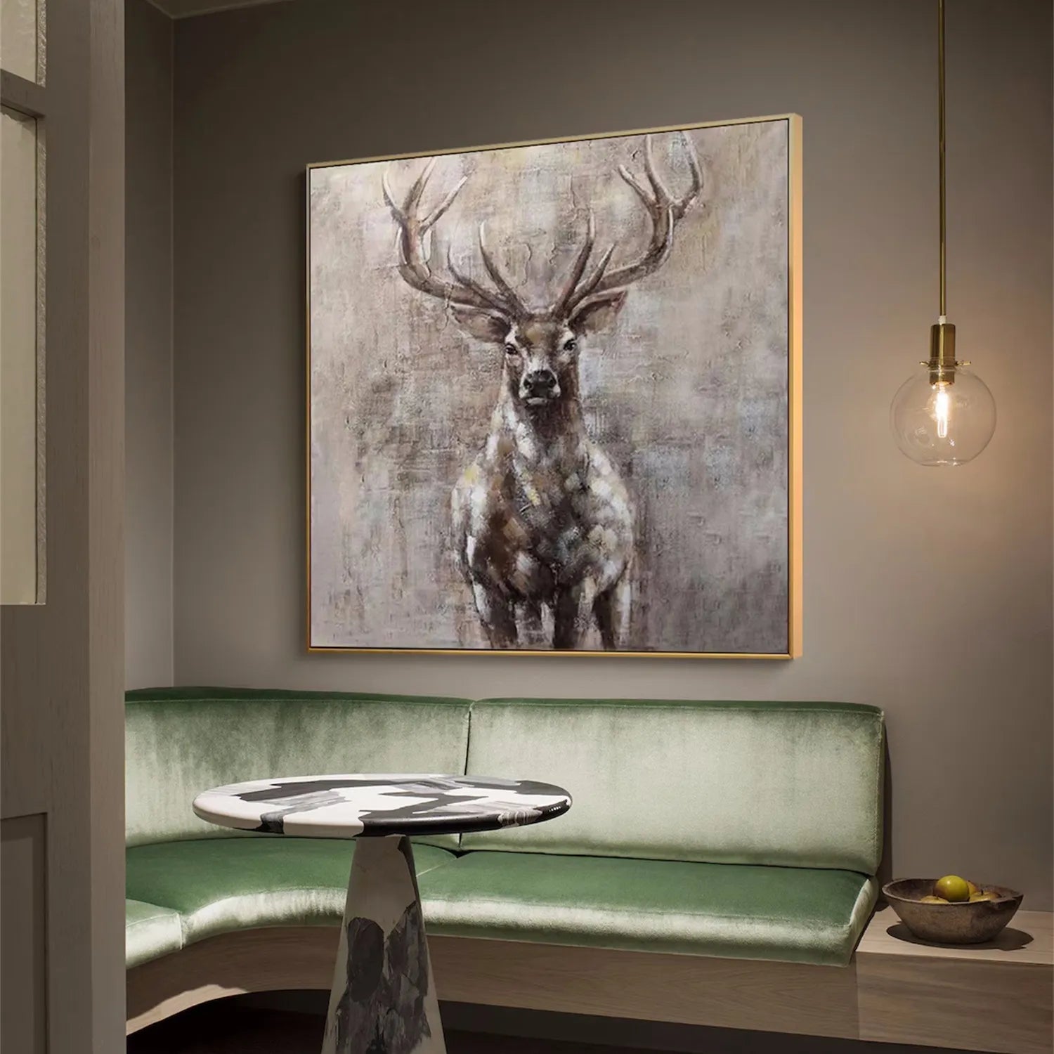 Deer Handmade Oil Painting - Nature Art for Home Decor #ZZ 018