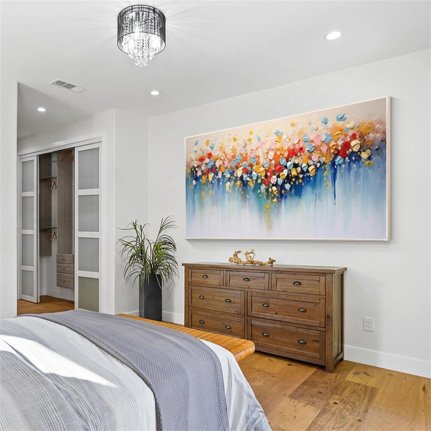 Modern Home Decor Abstract Floral Oil Painting #JJ 341