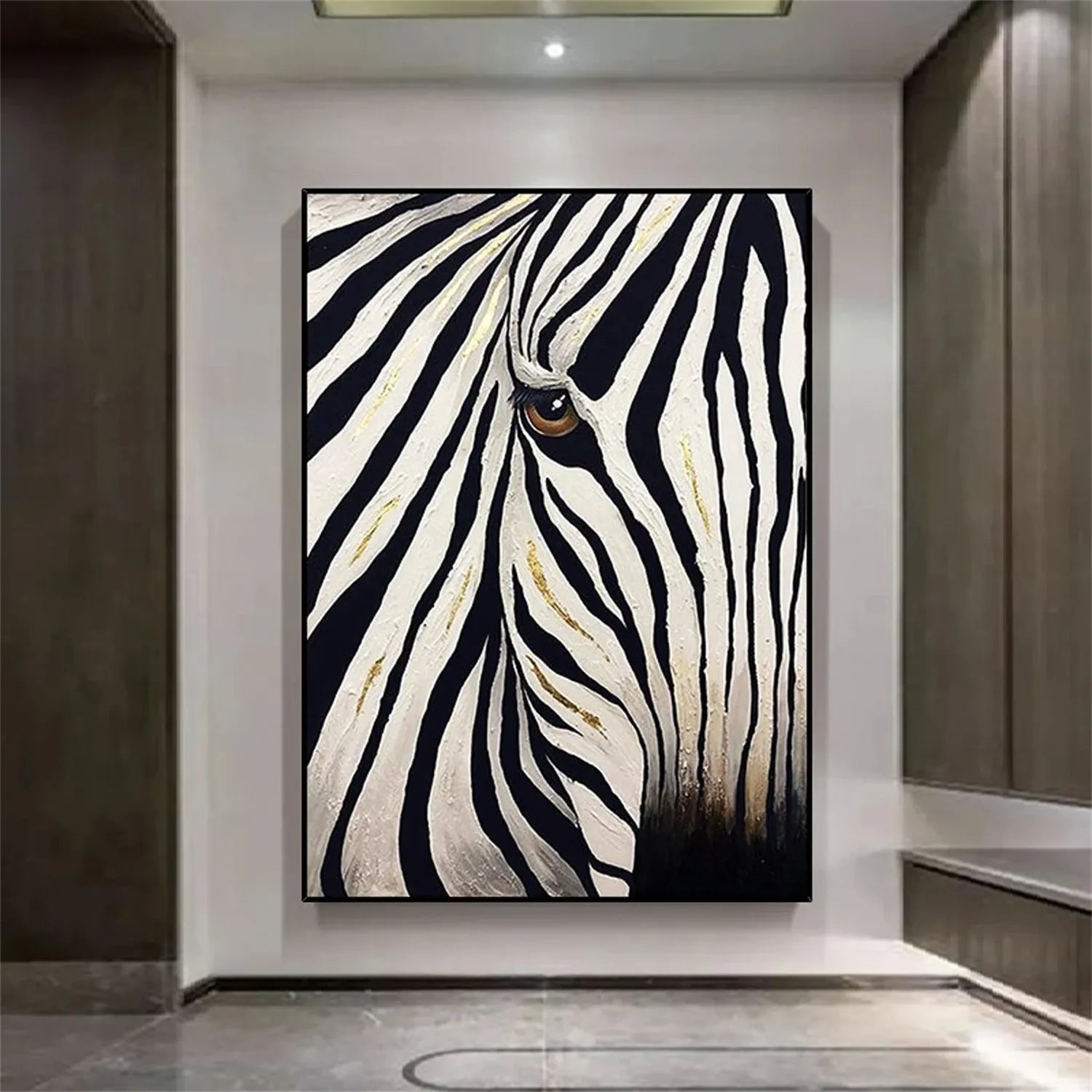 Abstract Zebra Eye Canvas: Modern Wildlife Artwork #ZZ 023