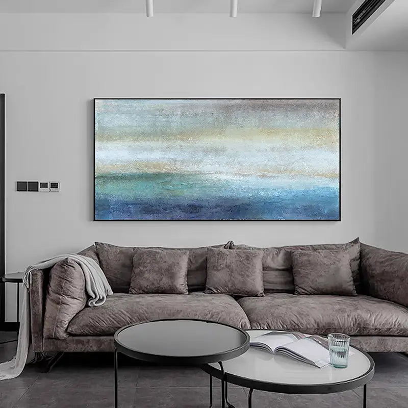 Textured Atmospheric Seascape | Large Abstract Painting Decor #ZZ 053
