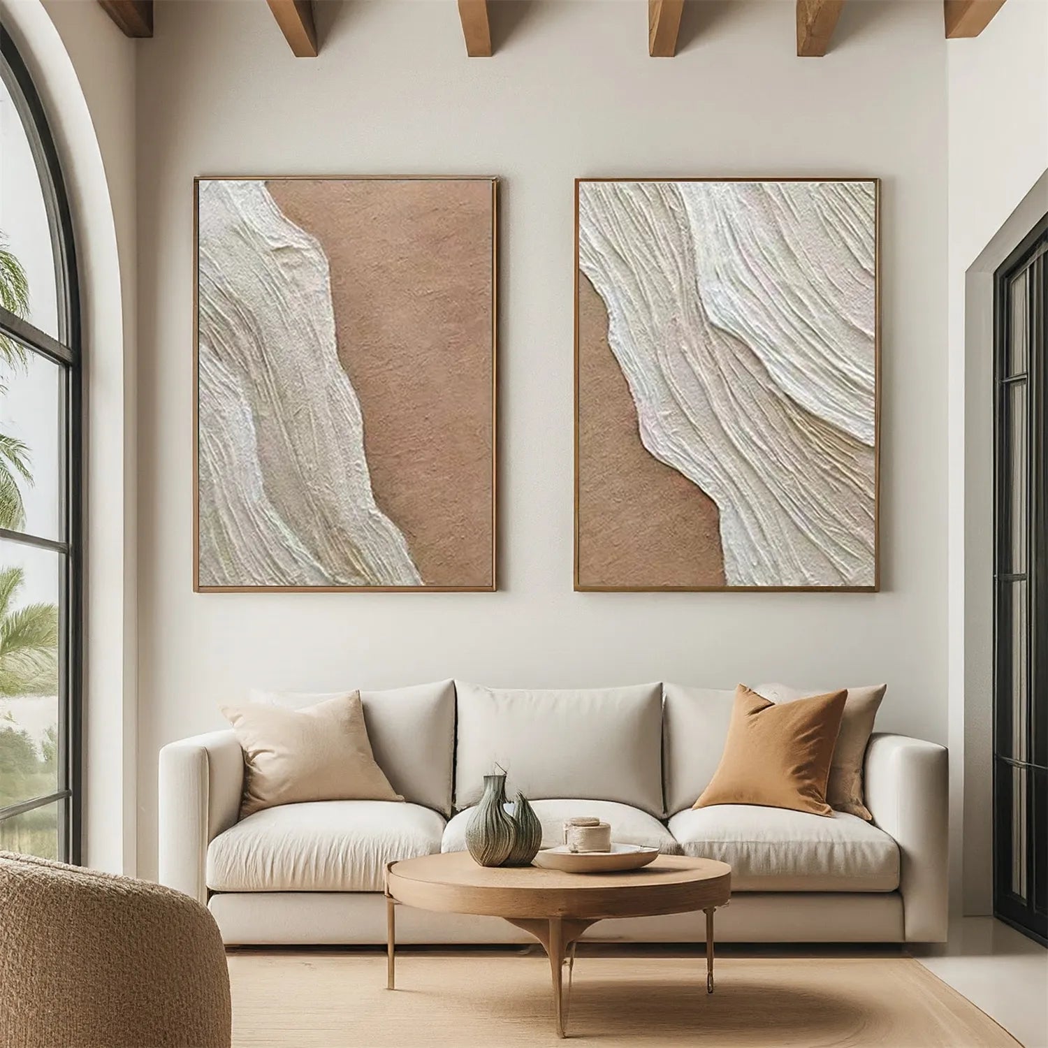 Serene Beige Coast Art - Textured Minimalist Wall Decor #JJ 198